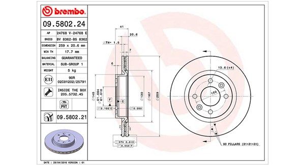 MAGNETI MARELLI Тормозной диск 360406043100